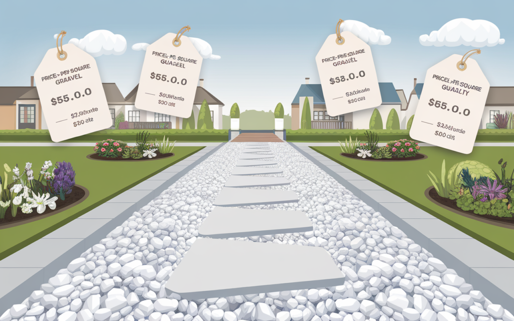 Graviers blancs décoratifs répandus au sol à Breuillet