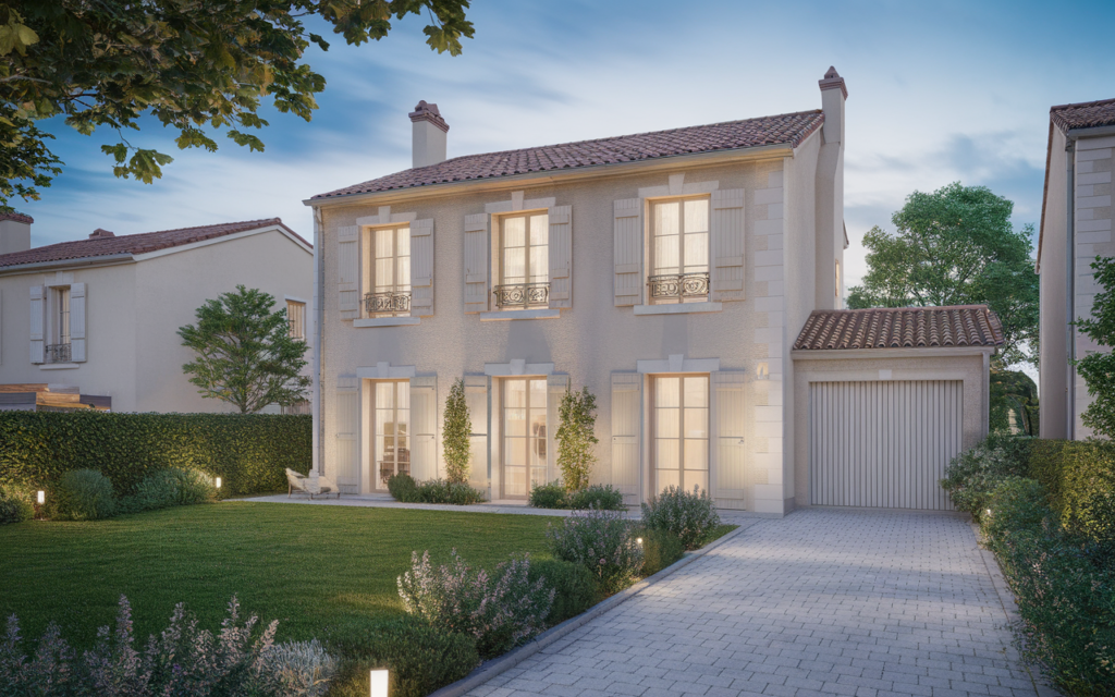 Façade d'une maison à vendre dans le Quartier du Plateau à Breuillet