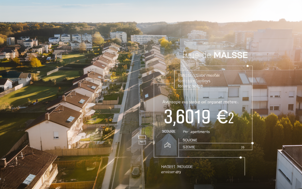 Graphique illustrant le prix au mètre carré dans le quartier Malassis à Breuillet