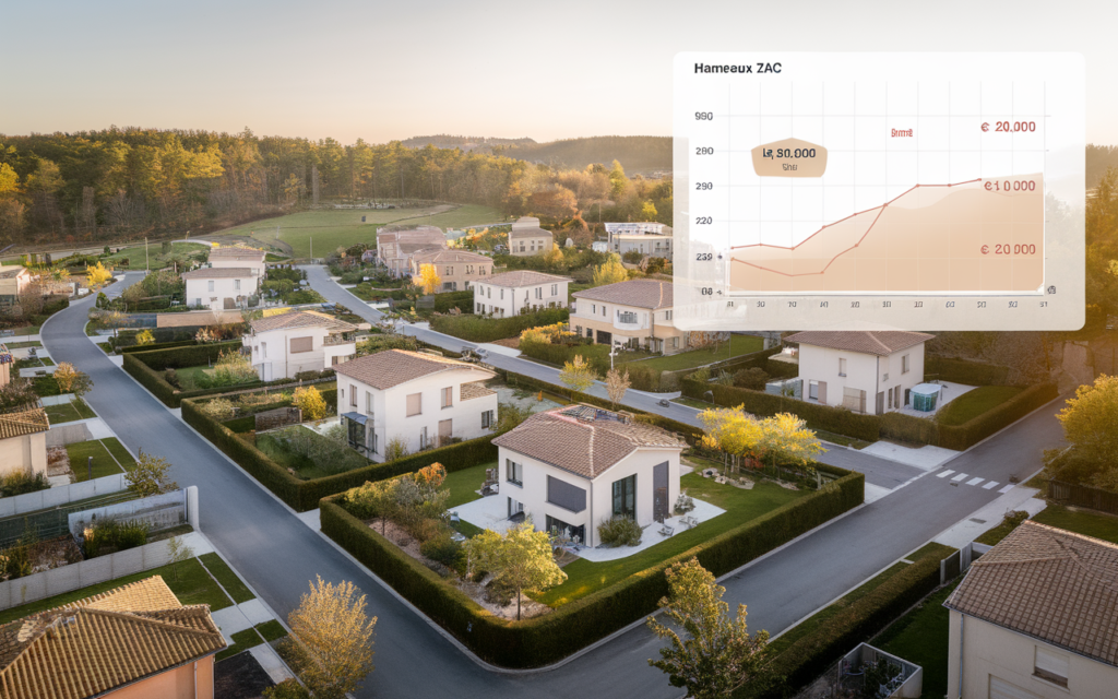 Graphique du prix moyen au mètre carré dans la ZAC des Hameaux à Breuillet