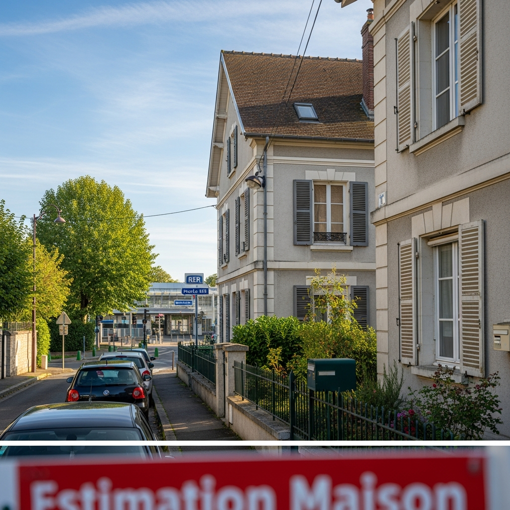 Vue d'une maison à proximité de la gare RER de Breuillet pour estimation immobilière