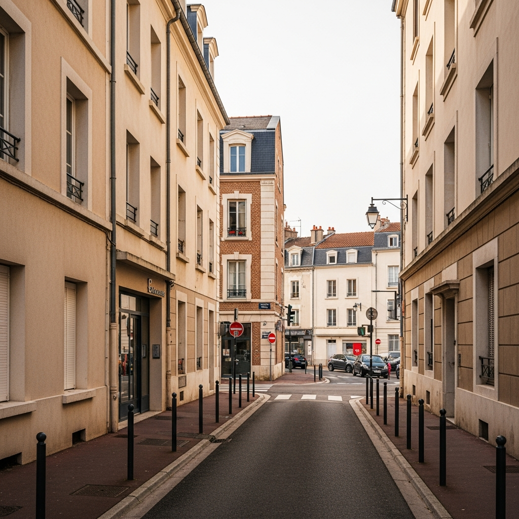 Vue du quartier Port-Sud à Breuillet avec maisons et canal, représentant le prix au mètre carré