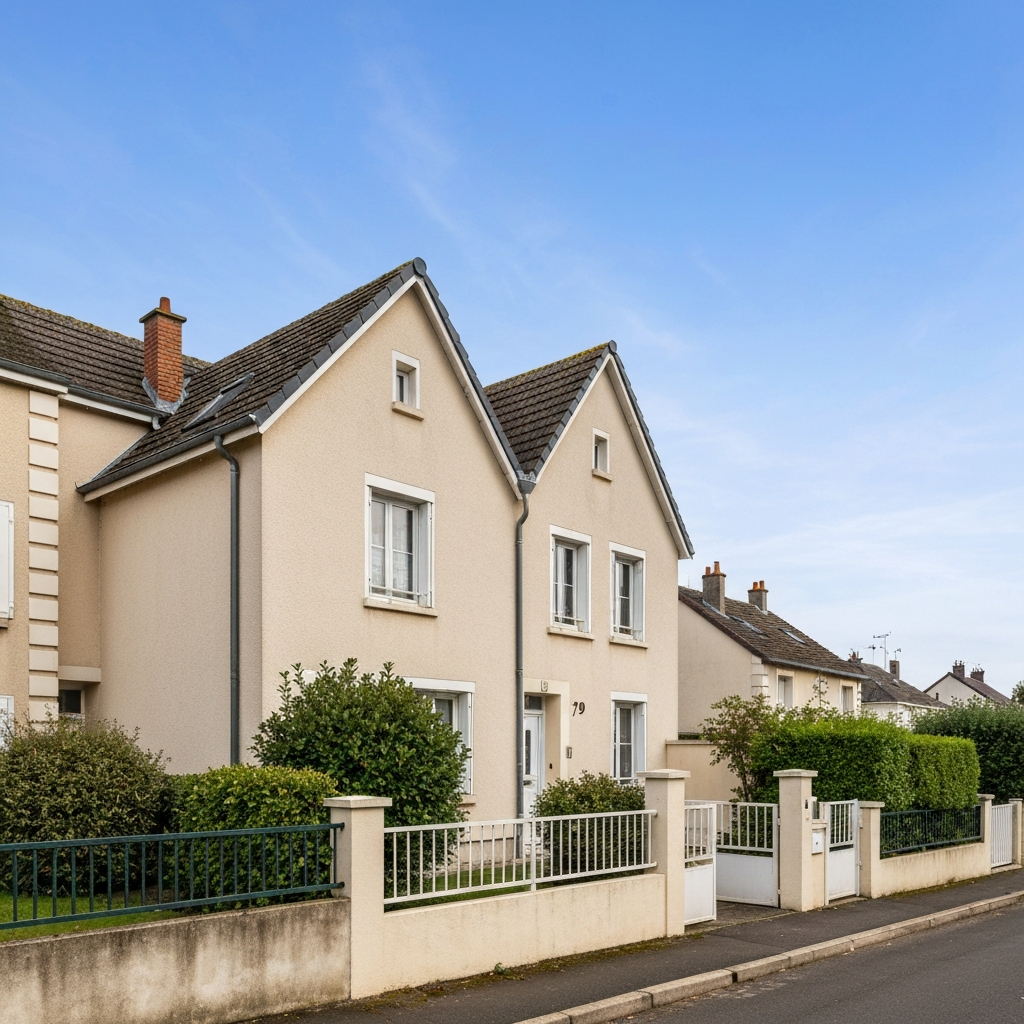 Vue extérieure d'une maison de 4 chambres à Breuillet Malassis pour estimation