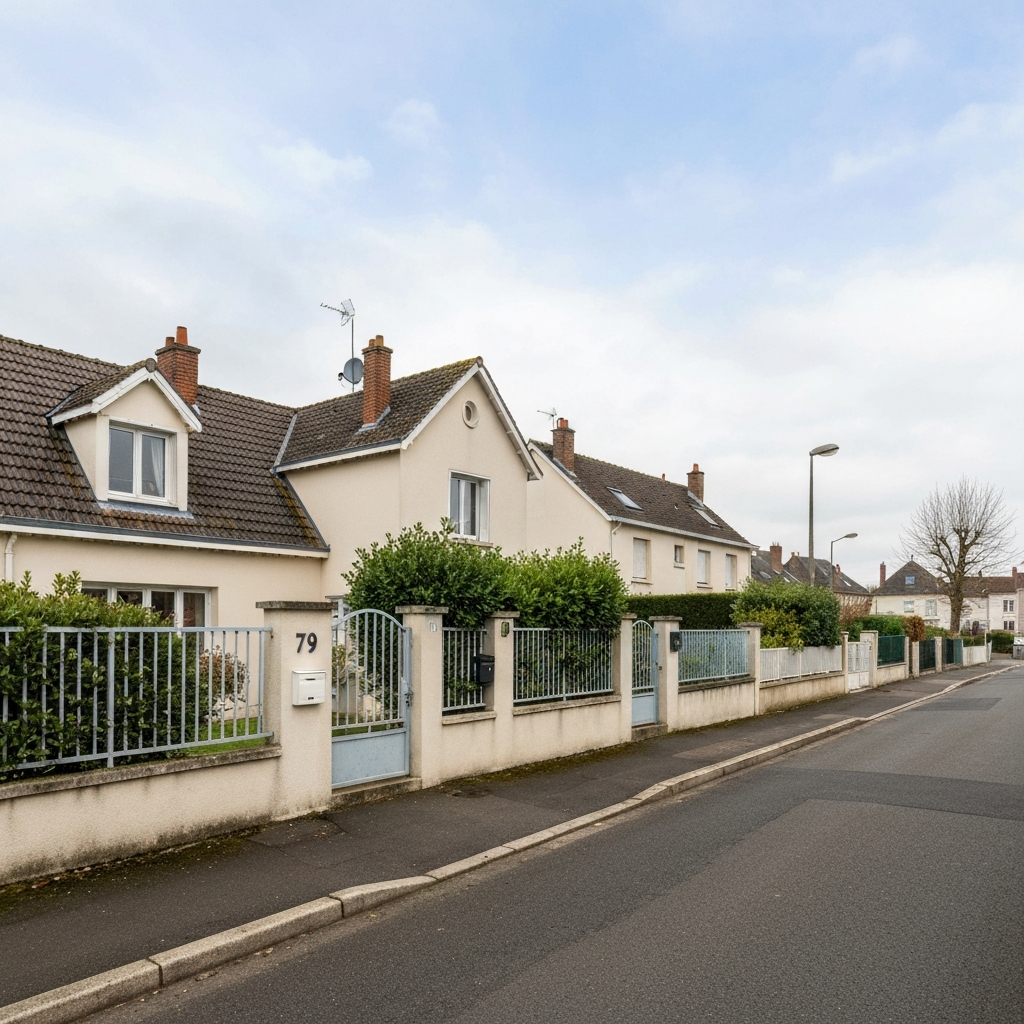 Façade d'une maison à rénover à vendre à Breuillet, quartier Graviers Blancs